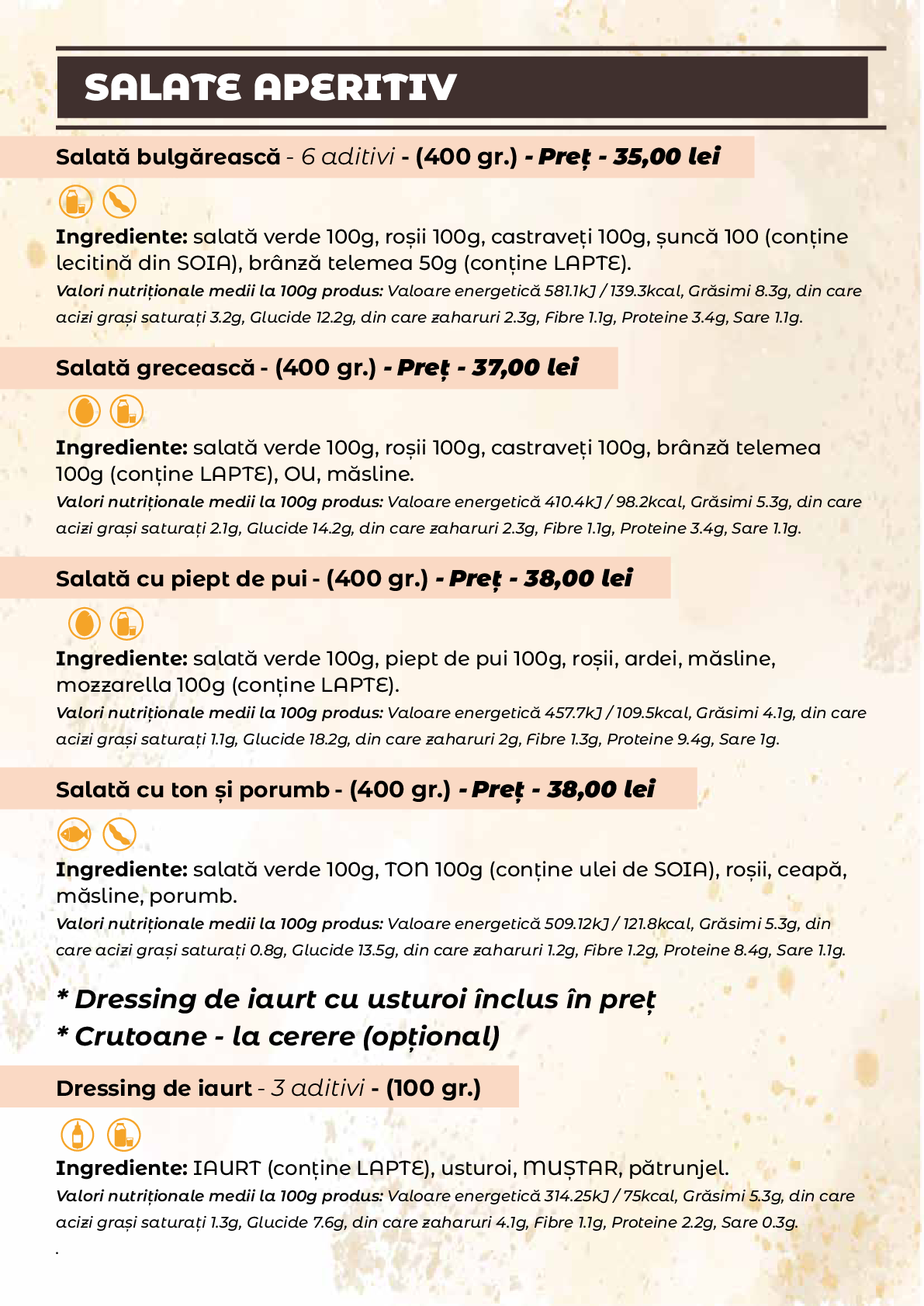 Meniu Casa Rustica
